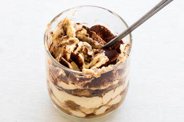 Traditional italian dessert tiramisu cake