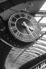 Old clock in York Station UK. Photo for art decoration and blog story.