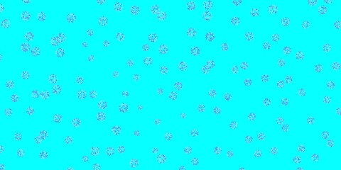 Light blue, red vector doodle texture with flowers.