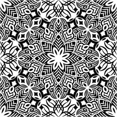 Ornamental mandala design abstract background. Seamless pattern with flowers