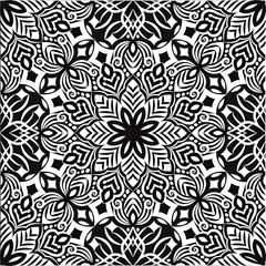 Ornamental mandala design abstract background. Seamless pattern with flowers