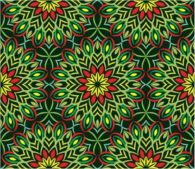 Ornamental mandala design abstract background. Seamless pattern with flowers