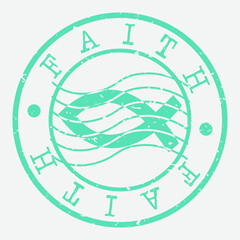 Faith Christian Stamp. Jesus Fish Silhouette Seal. Round Design. Vector Icon. Design Retro Insignia.