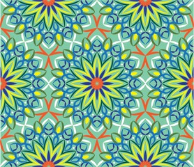 Ornamental mandala design abstract background. Seamless pattern with flowers