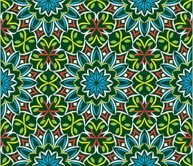 Ornamental mandala design abstract background. Seamless pattern with flowers