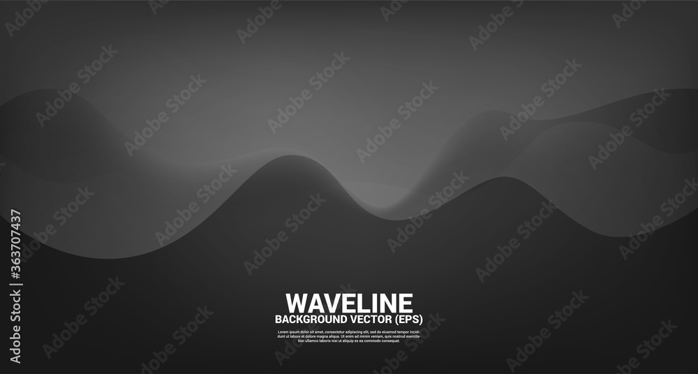 Aufkleber black fluid curve shape background. concept design for flowing futuristic and liquid wave style artw