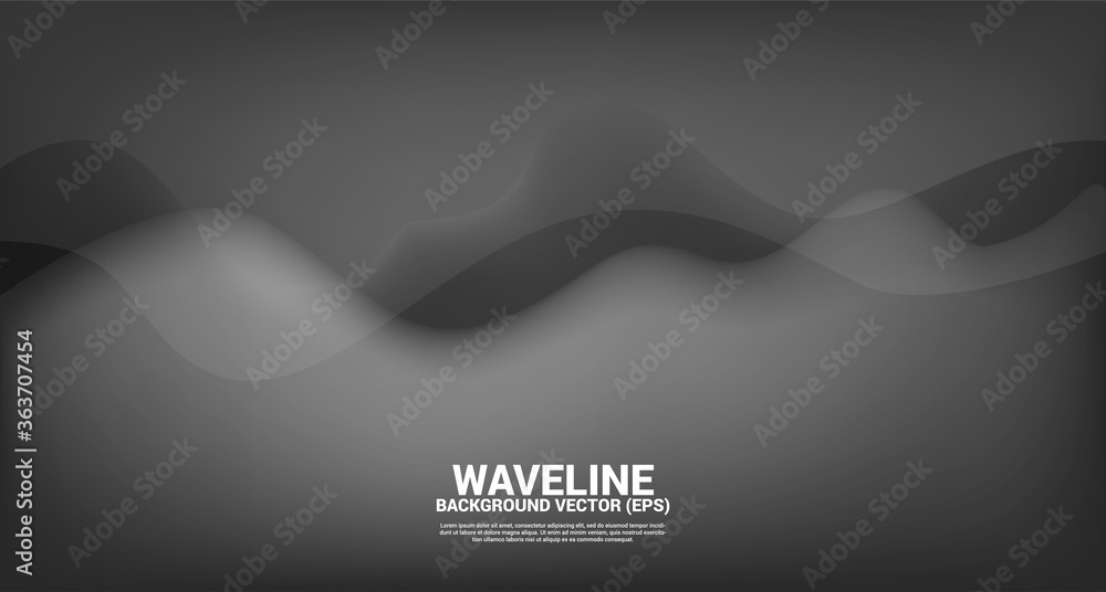 Poster black fluid curve shape background. concept design for flowing futuristic and liquid wave style artw