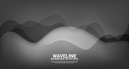 black fluid curve shape background. Concept design for flowing futuristic and liquid wave style artwork