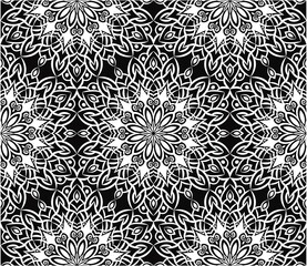 Ornamental mandala design abstract background. Seamless pattern with flowers