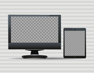 tablet and desktop digital devices technology icons