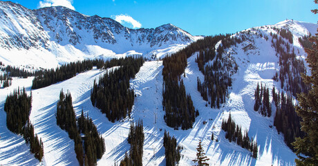 Colorado Ski Slopes on a Bright Sunny Day