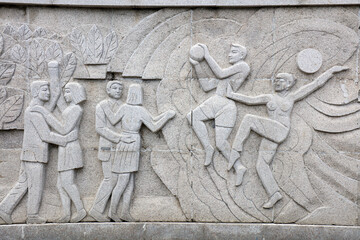 Chinese Ancient Wall Carving Art in Parks, Shijiazhuang City, Hebei Province, China