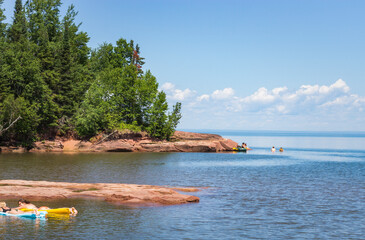 Beautiful Wisconsin Portion of the Lake Superior Shorelines. The Mountainous Regions Dotting the...
