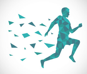 silhouette of athletic man running