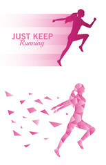 silhouettes of athletic women running