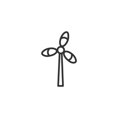 Windmill icon. alternative energy line icon