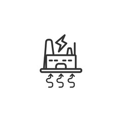 power station icon. factory line icon