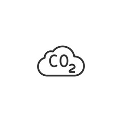 CO2 icon , carbon dioxide formula vector icon on white background