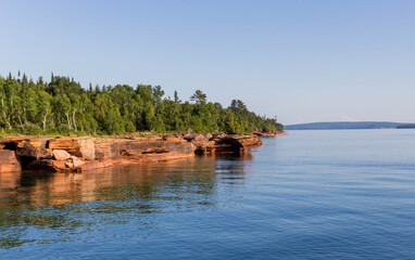 Beautiful Sea Caves on Devil's Island in the Apostle Islands National Lakeshore, Lake Superior, Wisconsin