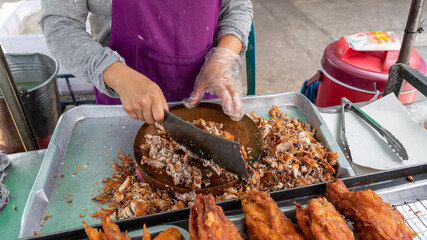 Chopping Chicken Meat 