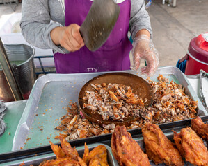 Chopping Chicken Meat 
