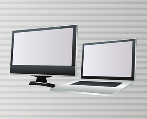 Fototapeta premium laptop and desktop computers portables digital devices