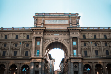 Fototapeta na wymiar Panoramic photo of an Arch in Florence Italy