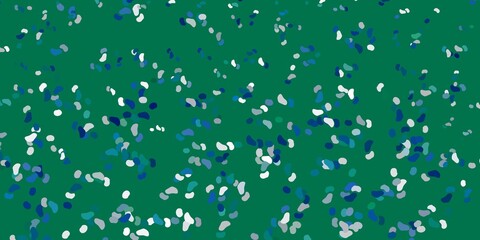 Light blue, green vector background with random forms.