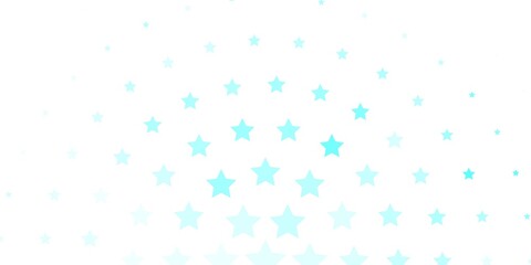 Light BLUE vector template with neon stars. Blur decorative design in simple style with stars. Best design for your ad, poster, banner.