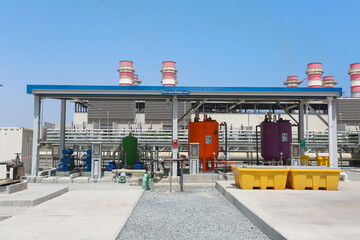 Power Plant tankers and cylinders for oxygen hydrogen and water storing and meter console of the...