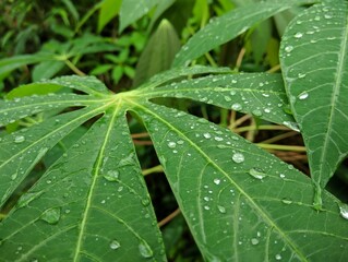 rain drops on leaf
