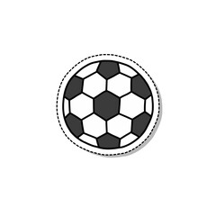 Obraz premium soccer ball doodle sticker icon, vector color illustration