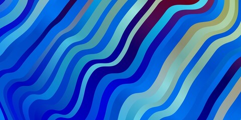 Light Blue, Red vector backdrop with bent lines. Colorful geometric sample with gradient curves.  Template for cellphones.