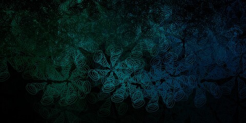 Dark green vector background with bubbles.