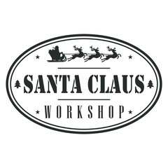 Santa Claus North Pole Stamp. Mail Santa Claus Vector. Sign Round Design  Old Style. Christmas Children and Kids Symbol.