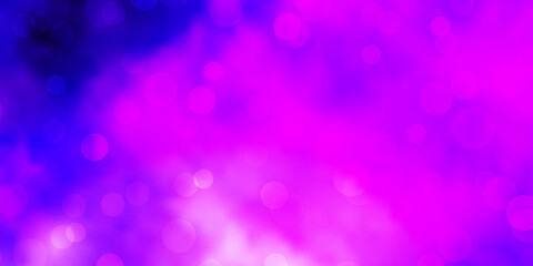 Light Purple vector background with bubbles. Abstract colorful disks on simple gradient background. Pattern for wallpapers, curtains.