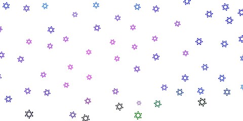 Fototapeta na wymiar Light pink, blue vector background with covid-19 symbols.