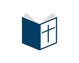 Religion book with cross