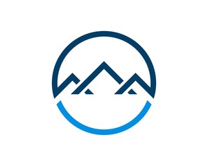 Simple mountain with blue line art
