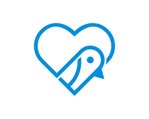 Abstract love bird with line art