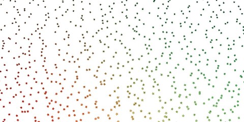 Dark Green, Red vector pattern with abstract stars. Colorful illustration with abstract gradient stars. Pattern for new year ad, booklets.