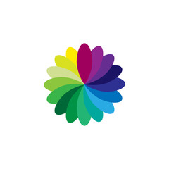 Pallete Colour Beautiful Flower Logo Design Illustration