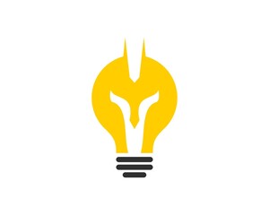 Yellow bulb with spartan helmet inside