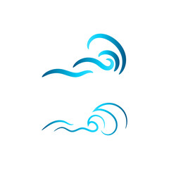 Wave Sea Beach Logo Design Illustration