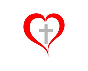 Obraz premium Abstract heart with cross inside