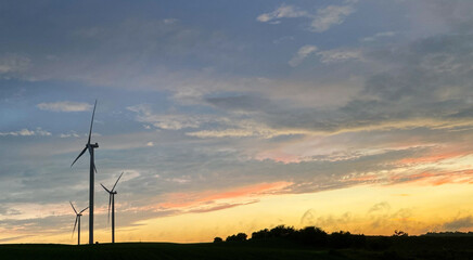 wind turbine at sunset