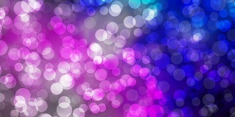 Light Pink, Blue vector texture with circles. Illustration with set of shining colorful abstract spheres. Design for your commercials.