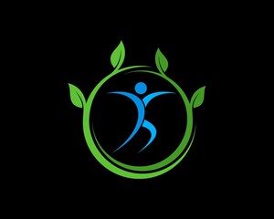 Twigs circle with jumping people in the middle