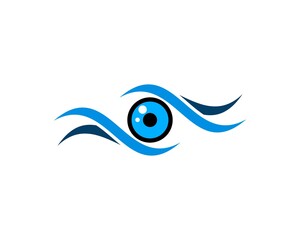 Stylish eye with blue waves