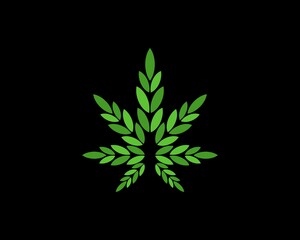 Abstract cannabis leaf